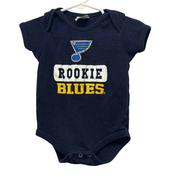 NHL St Louis Blues Hockey 6-9 Months Baby One Piece Crotch Snap Rookie Top - Picture 1 of 5